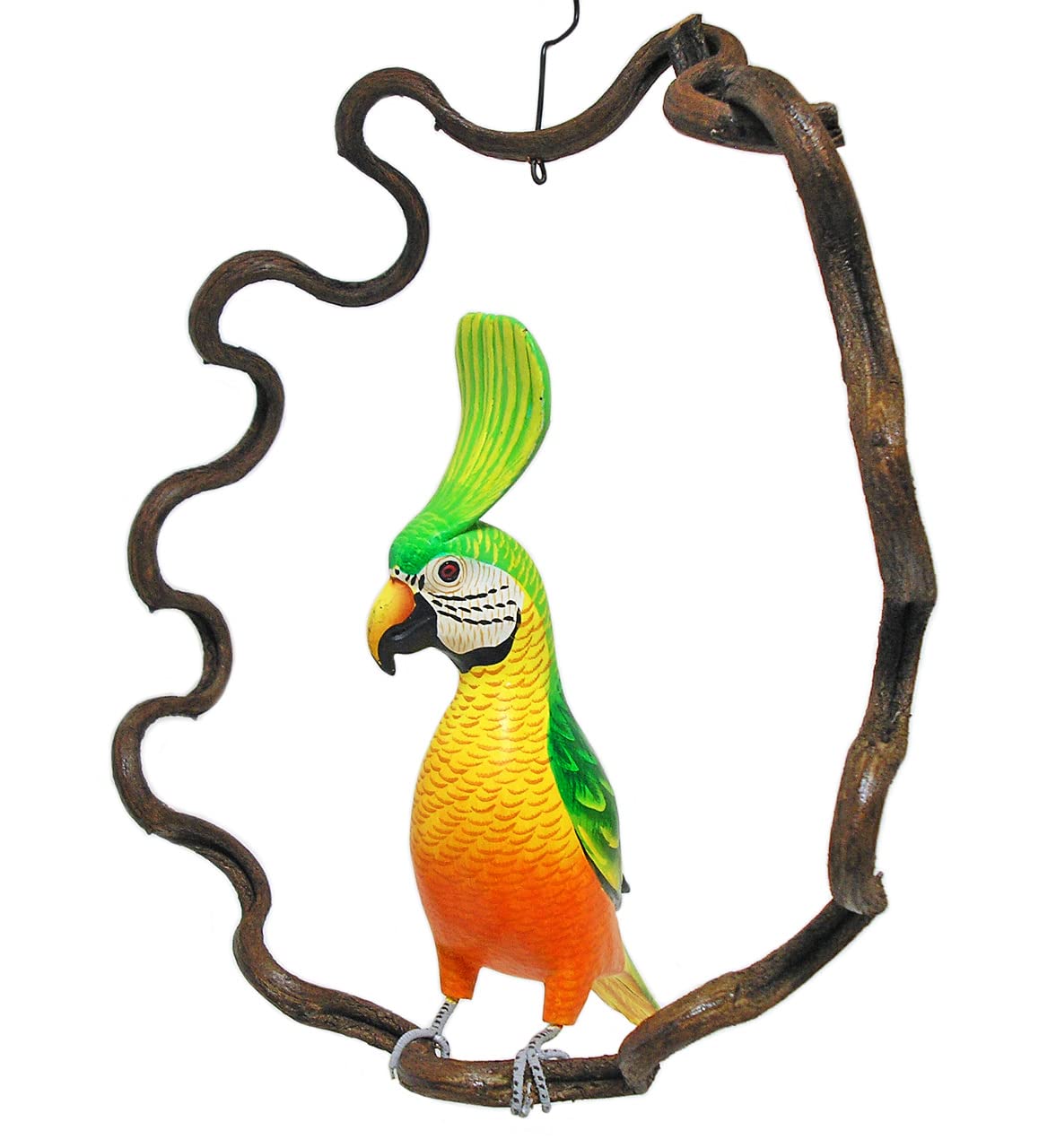 Amazon.co.jp: 南国のカラフルバード 吊り下げ 木の枠 I［鳥体長約